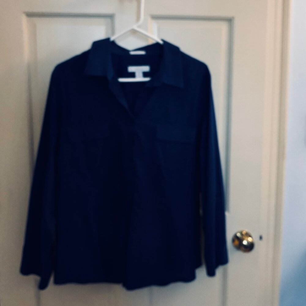 Chico's No Iron Royal Blue Blouse - Chico's Size 3 (XL)